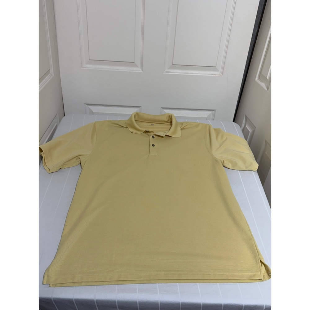 Grand Slam Golf Mens XL Yellow Short Sleeve Performance Polo Shirt Solid
